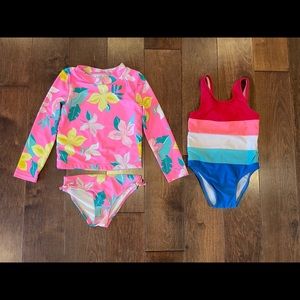 Girls 4T bathing suits - both included - perfect condition